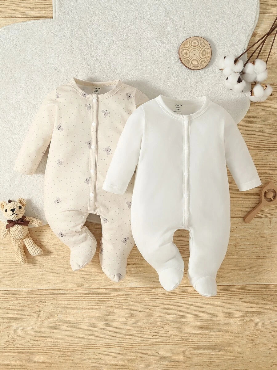 Conjunto 2 Peças Macacão de Dormir com Pé Estampa Coala – Saída Maternidade Masculino | Baby Zoo