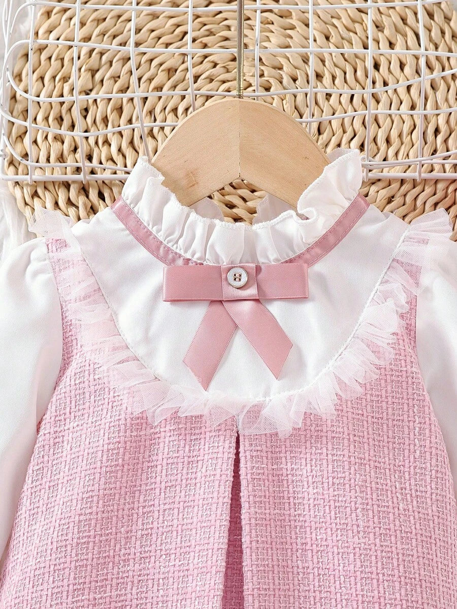 Vestido Feminino Color Block com Laço Decorativo – Elegância & Conforto | Baby Zoo