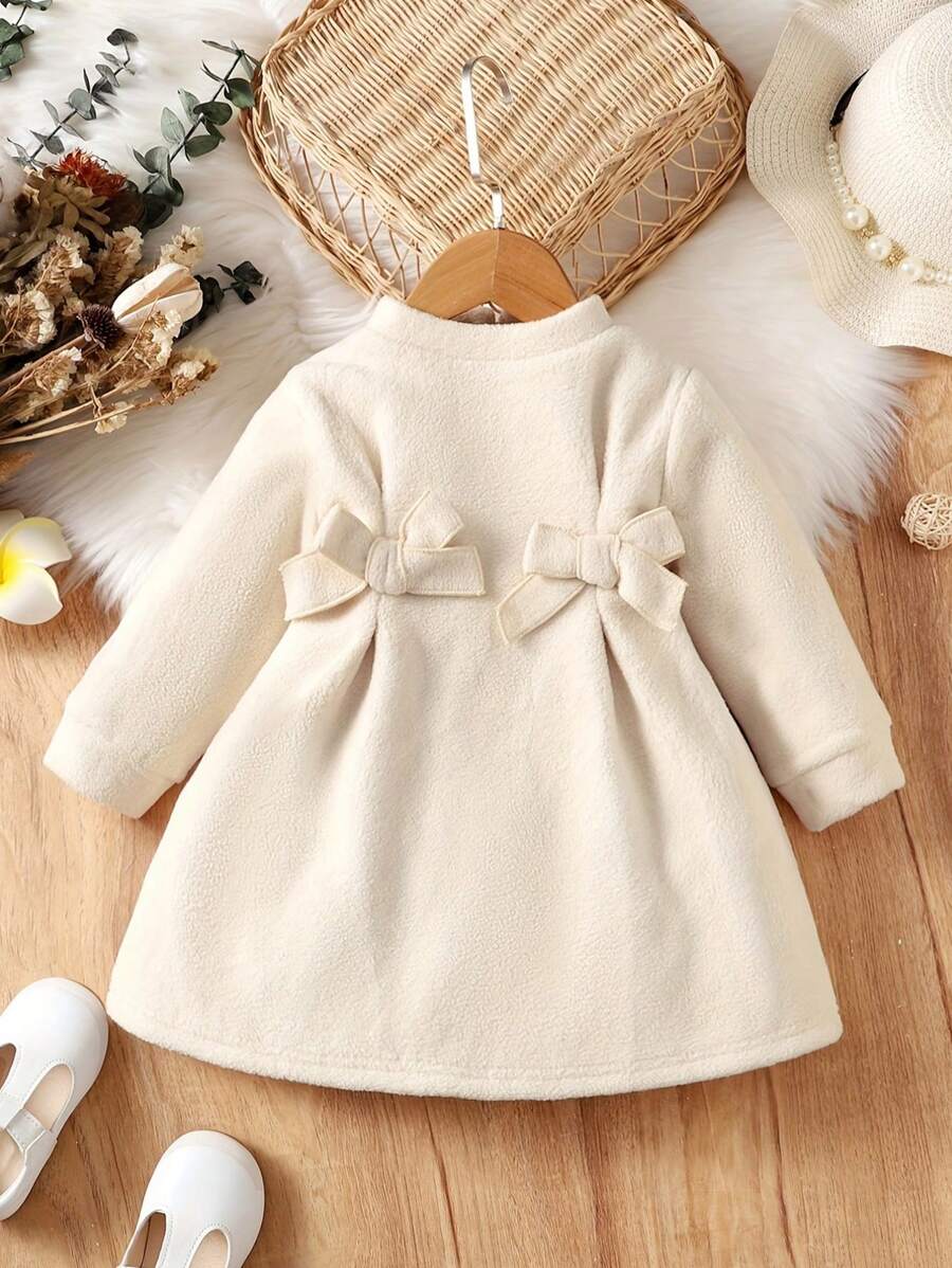 Vestido Feminino de Gola Alta com Laço Frontal & Abertura Costas – Elegância Baby Zoo