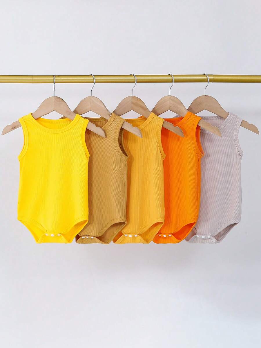 Kit 5 Bodies Masculinos Sem Manga Multicoloridos – Primavera/Verão | Baby Zoo