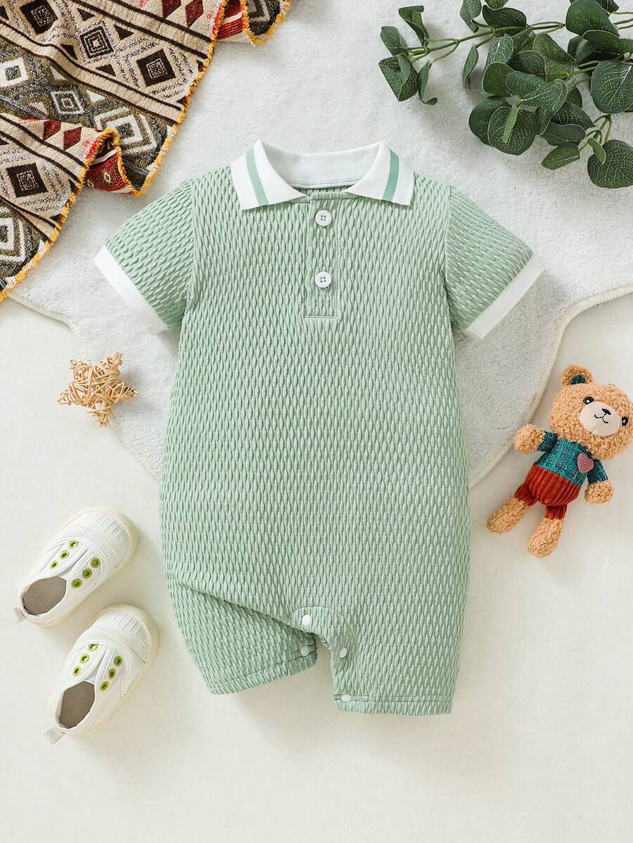 Macacão Masculino Primavera/Verão em Tecido 3D Texturizado – Casual Elegante | Baby Zoo