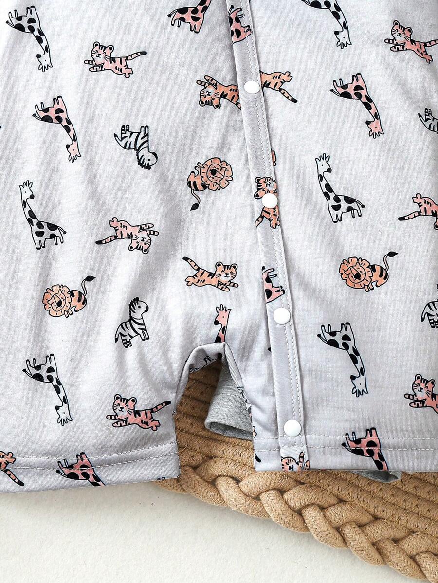 Conjunto 3 Peças Macacões Unissex Casual Estampado – Primavera/Verão | Baby Zoo