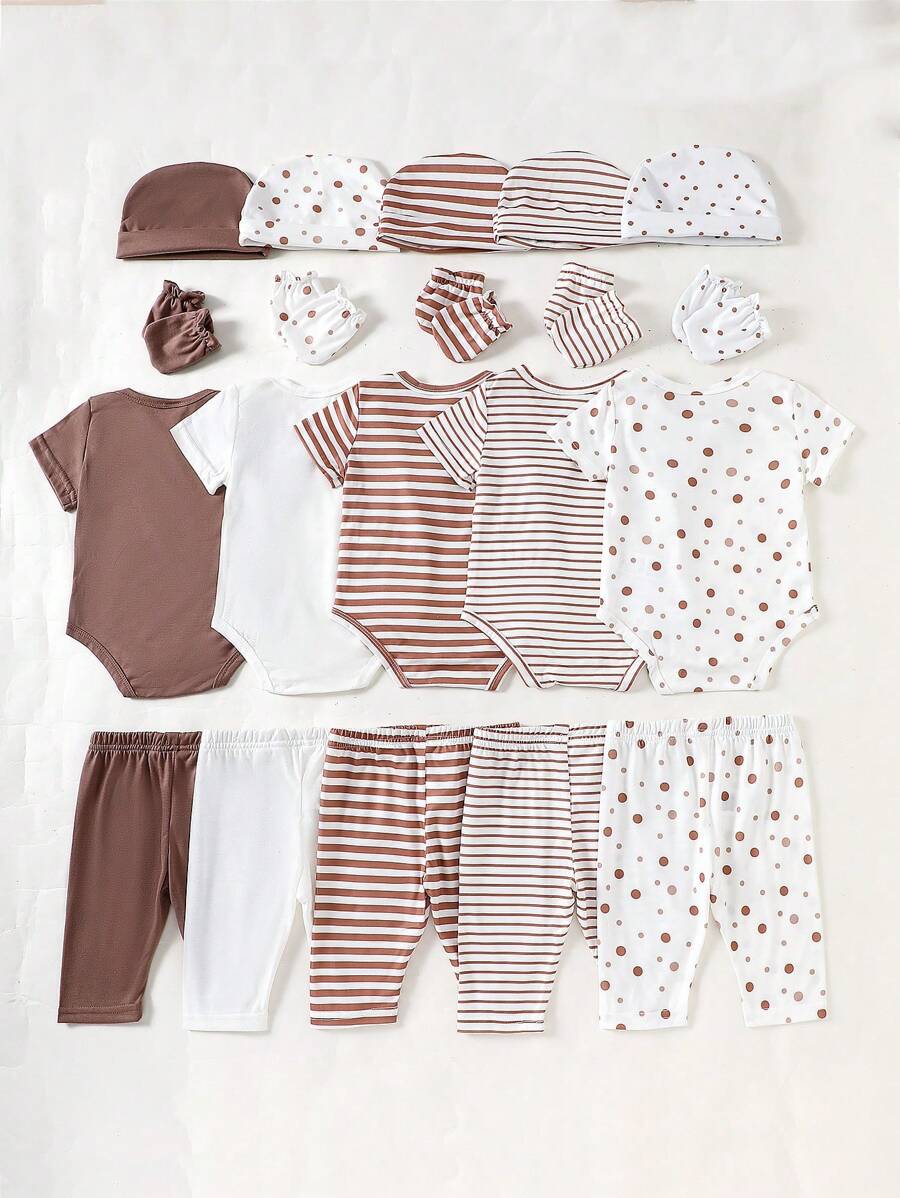 Kit 20 Peças Macacões Unissex de Verão – 5 Macacões, 5 Calças, 5 Chapéus & 5 Pares de Luvas | Baby Zoo