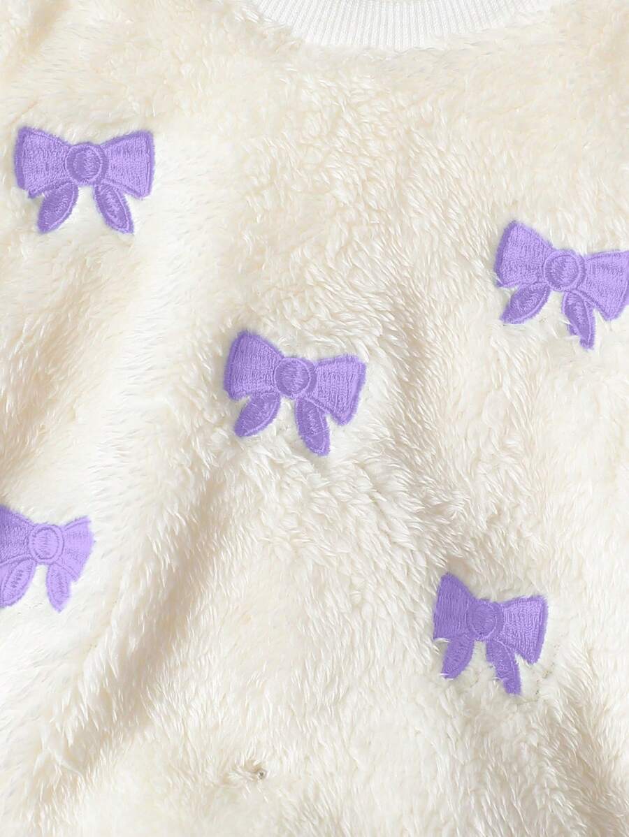 Conjunto 2 Peças Feminino Fleece com Patch Bordado & Calça Texturizada – Outono/Inverno | Baby Zoo