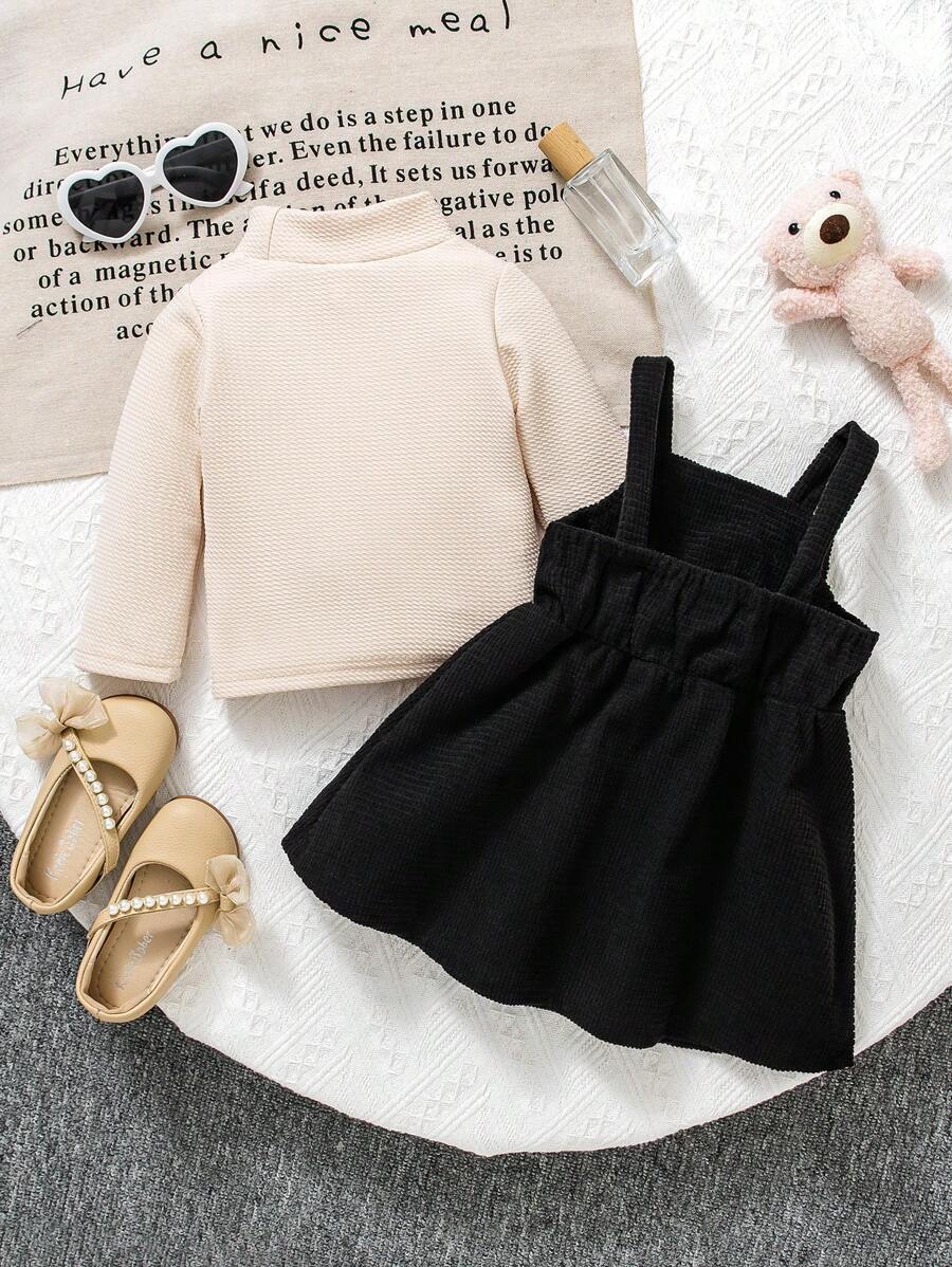 Vestido Princesa Tubinho de Veludo com Top Texturizado de Gola Alta – Outono/Inverno 2024 | Baby Zoo