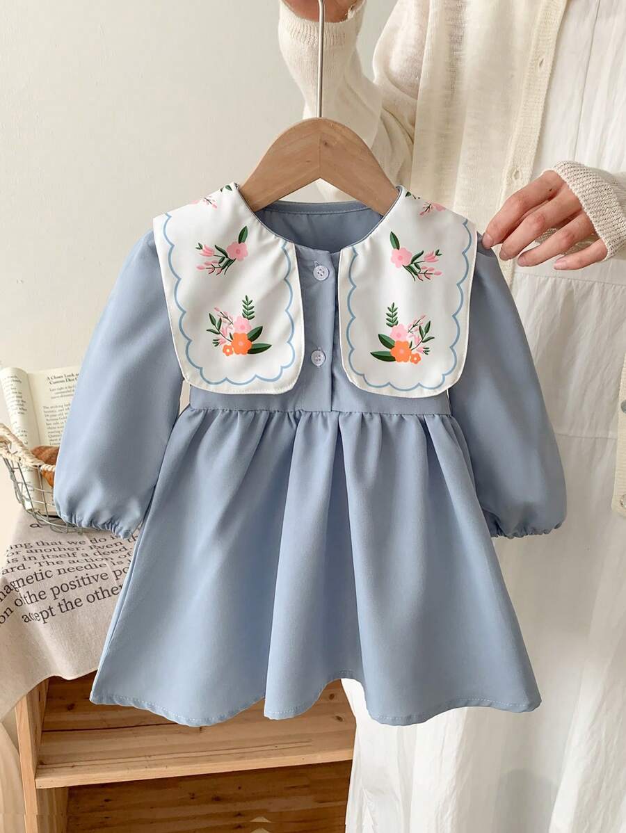 Vestido Feminino Casual Azul Claro – Primavera & Outono | Baby Zoo