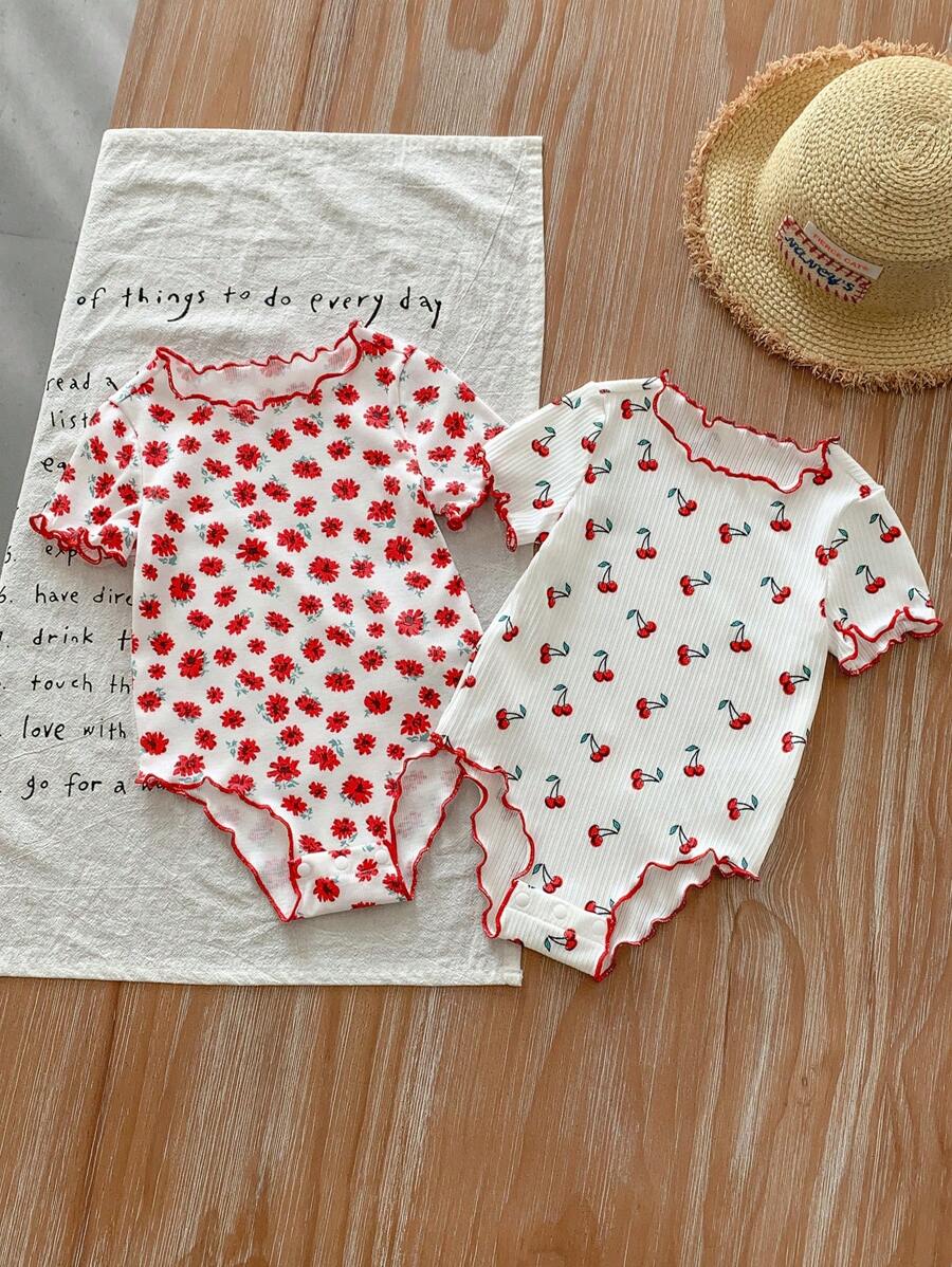 Conjunto 2 Peças Bodies Floral Verão para Bebê Menina – Manga Curta & Fecho Snap-Up | Baby Zoo