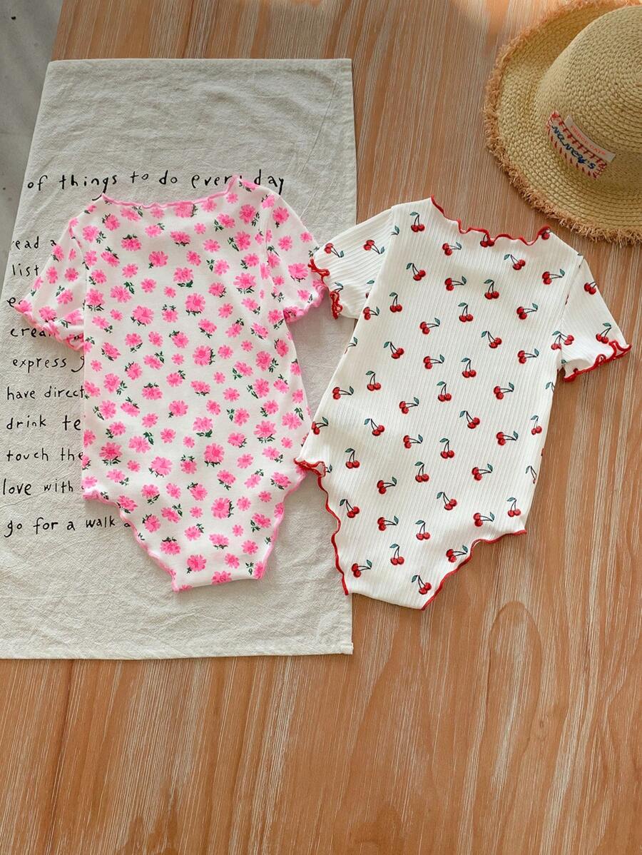 Conjunto 2 Peças Bodies Floral Verão para Bebê Menina – Manga Curta & Fecho Snap-Up | Baby Zoo