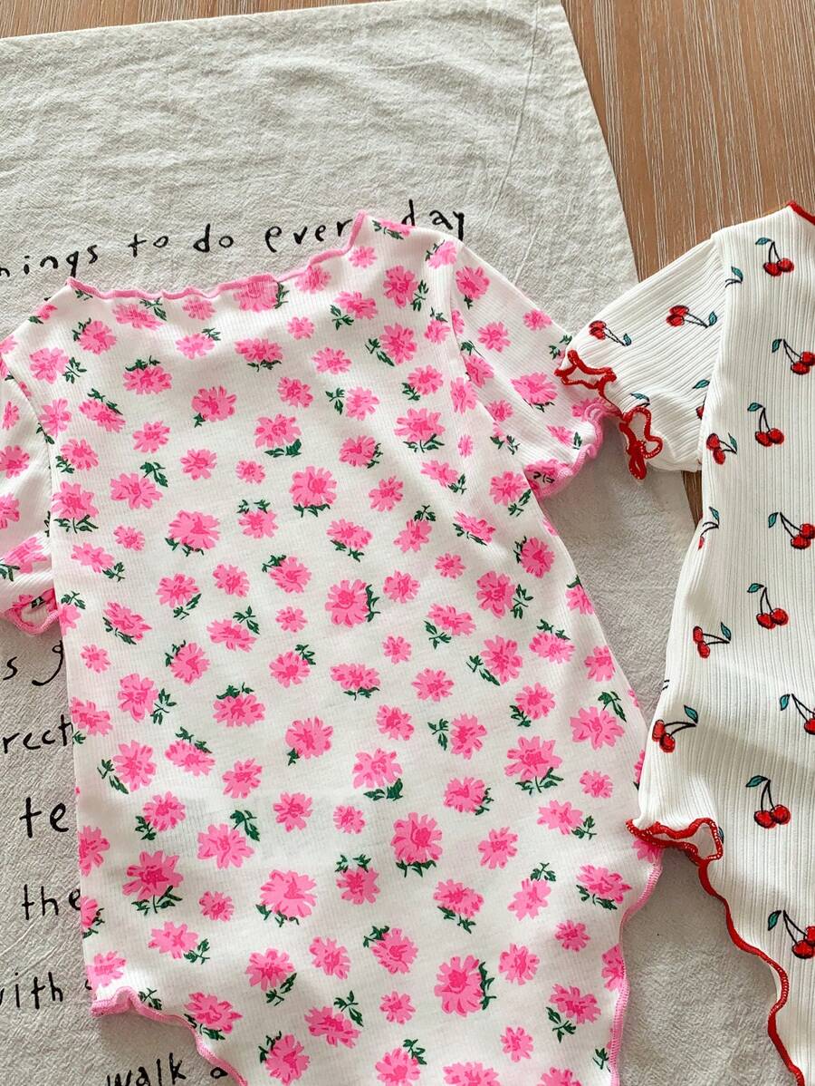 Conjunto 2 Peças Bodies Floral Verão para Bebê Menina – Manga Curta & Fecho Snap-Up | Baby Zoo