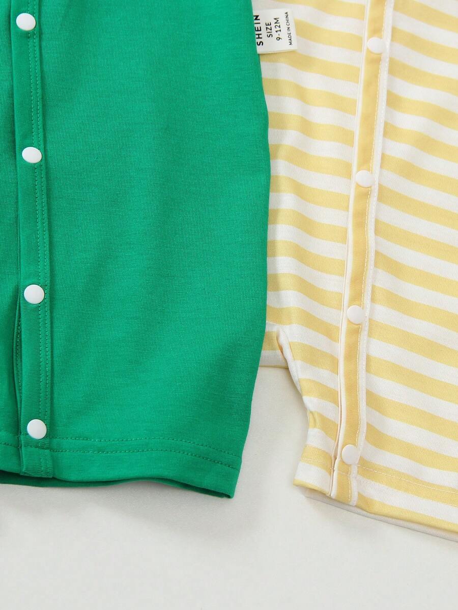 Conjunto 3 Peças Macacões Unissex Casual Estampado – Primavera/Verão | Baby Zoo