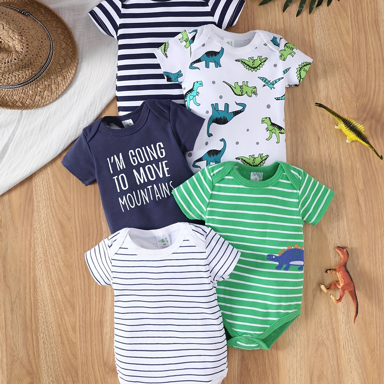Kit 5 Bodies Estilo Náutico em Algodão para Meninos – Conforto e Charme no Verão
