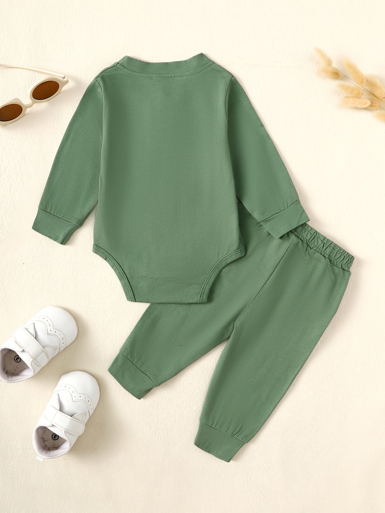 Conjunto BabyZoo Bebê Menino – Body Listrado com Botões + Calça Casual | Roupa de Inverno para Passeios