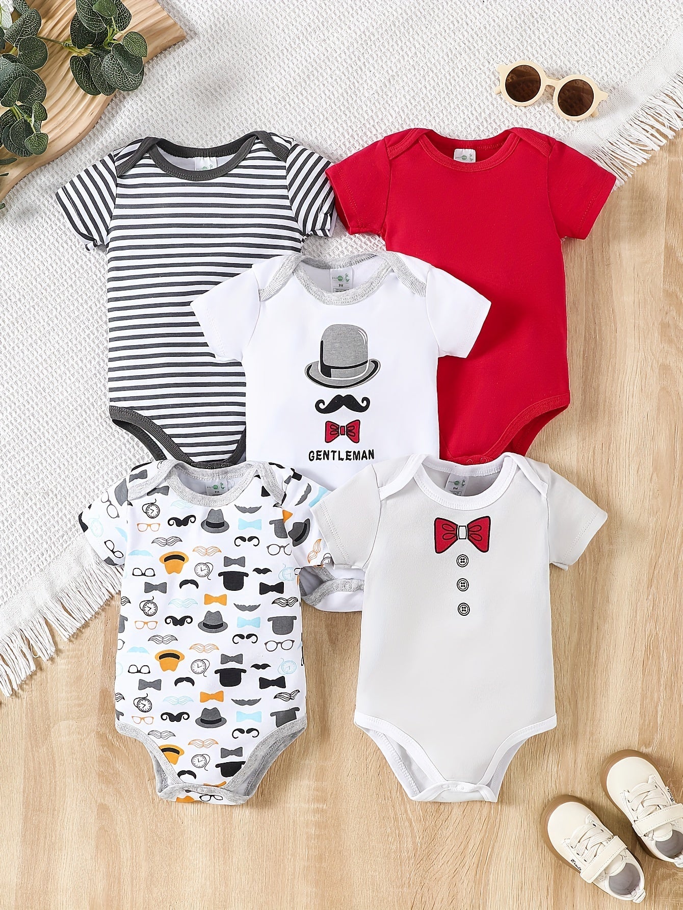 Kit 5 Bodies Estilo Náutico em Algodão para Meninos – Conforto e Charme no Verão