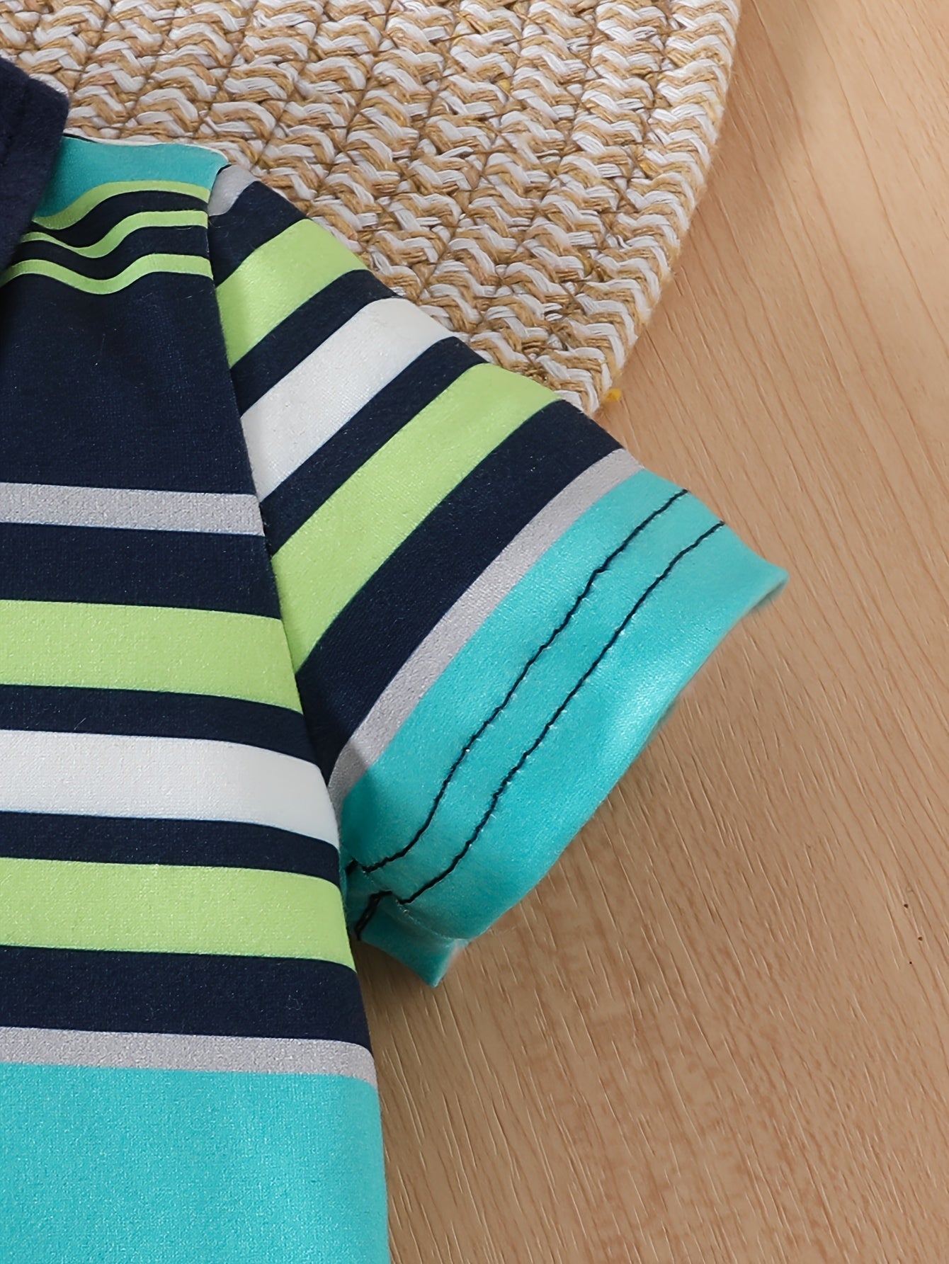 3 peças - Conjunto de Macacões Casuais para Bebê Menino, Gola Polo e Gola Careca, Roupas de Verão para Passeios