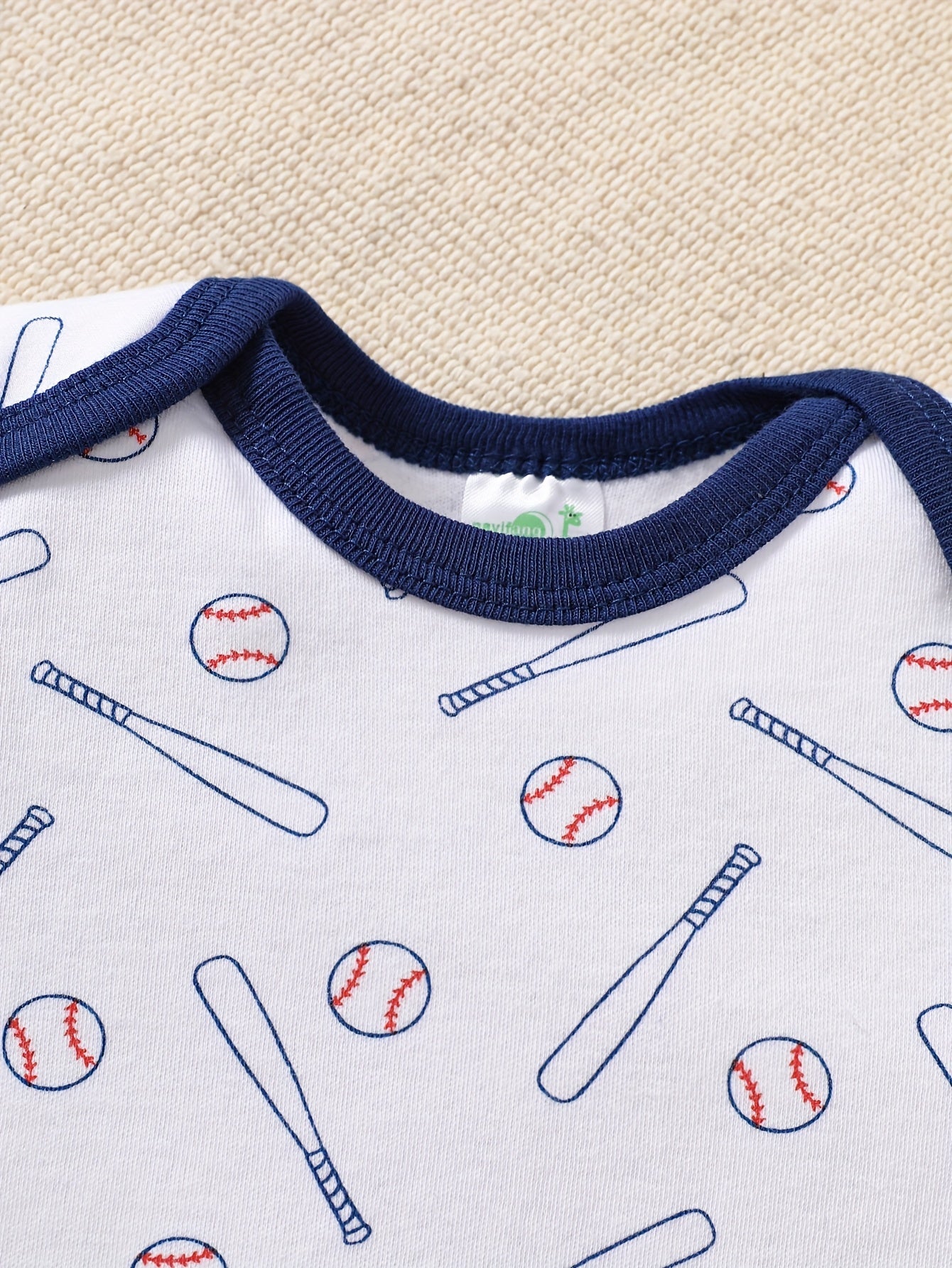 Kit 5 Bodies BabyZoo Bebê Menino – 100% Algodão | Estampa Baseball | Manga Curta | Presente Ideal